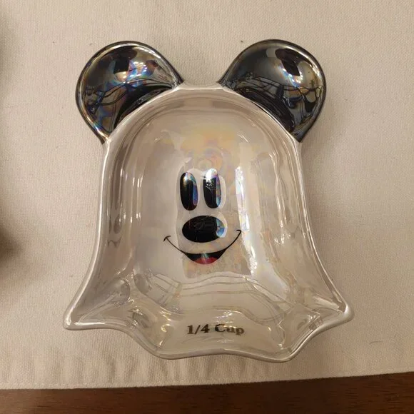 Disney Mickey & Minnie Mouse Ghost Set Of 4 Iridescent Measuring Cups - New - Picture 5 of 8